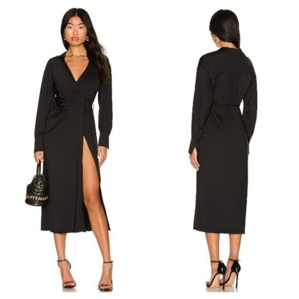L'Academie Elsa Midi Dress - Black